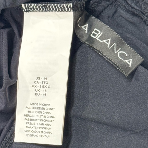 La Blanca size 14 NWT black cross back one piece swimsuit in perfect condition! - Picture 10 of 12